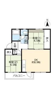 UR男山【4階】の間取り