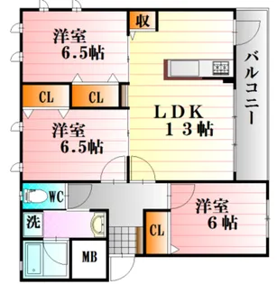 キャピタル岡本II【3階】の間取り