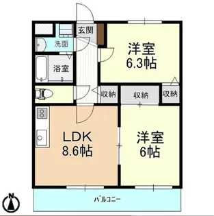 グランドハイツ関根II【3階】の間取り