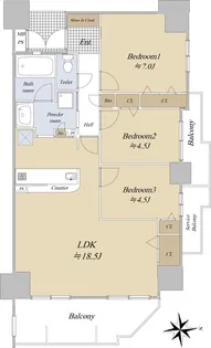 ワコーレ逆瀬川ステーションマークス【4階】の間取り