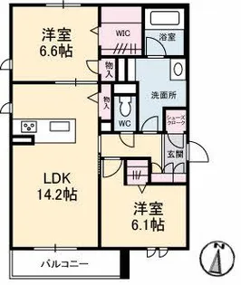 エコルフロント【2階】の間取り