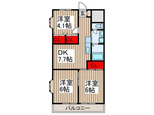 泉台ハイツ【2階】の間取り