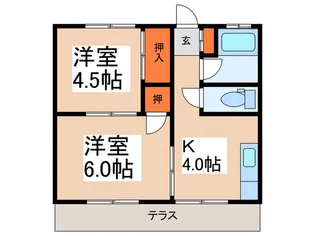 第二富士見荘【1階】の間取り