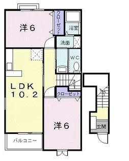 メゾン・ボヌール B【2階】の間取り