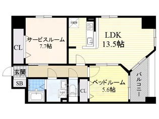 QREST葵(旧S-FORT葵)【5階】の間取り