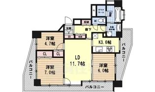 朝日プラザ笹島南【7階】の間取り