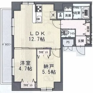 パウロニアバレーテイク12大口通【4階】の間取り