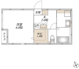 クレア アカバネ【1階】の間取り