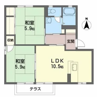 ドミール泉川 B【1階】の間取り