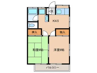永谷コ-ポ【2階】の間取り