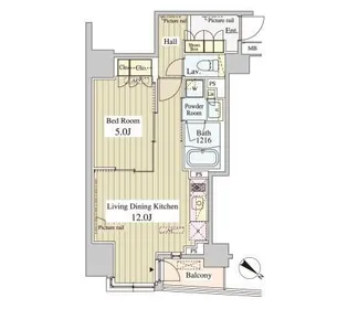 セレサ日本橋堀留町【6階】の間取り