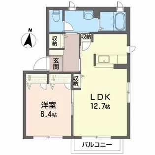 ディアス輝【2階】の間取り