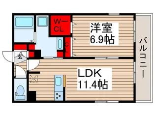 ローズパーク八番館【2階】の間取り