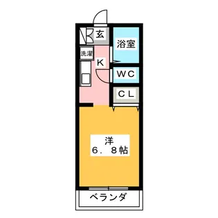 犬目学生マンション【1階】の間取り