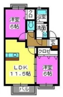 ティアラ観世音寺【2階】の間取り