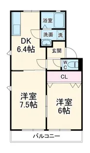 メゾン三ツ谷【1階】の間取り