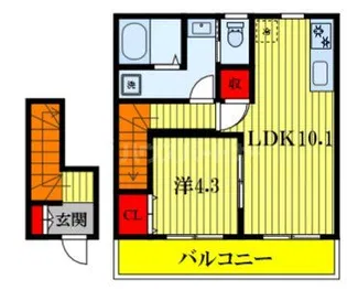 リーブルファイン船橋芝山【2階】の間取り