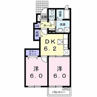 ポプルスB【1階】の間取り