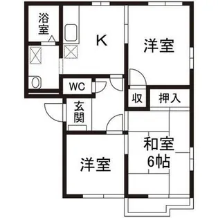 コーポハピネスIIB棟【2階】の間取り