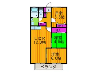 アンド・ユ-交野A 2棟【2階】の間取り