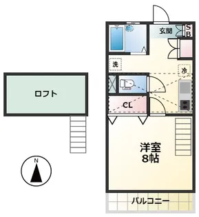 コーポゆめの木B【2階】の間取り