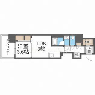 BPRレジデンス大阪本町Q【6階】の間取り