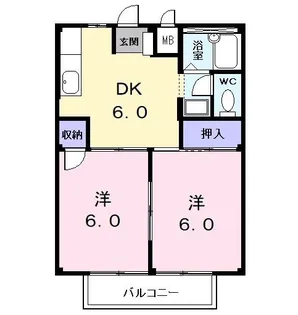 青春ハイツ【2階】の間取り