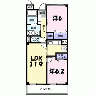 リバティービル【3階】の間取り