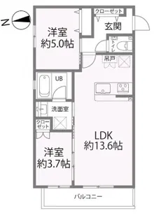 オーベル今里north【2階】の間取り
