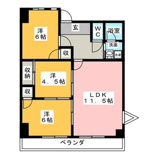 瑞音ハイツ【7階】の間取り