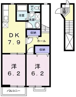 メゾンシャルマン【2階】の間取り