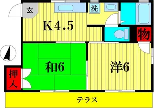 サニーハイツB棟【1階】の間取り