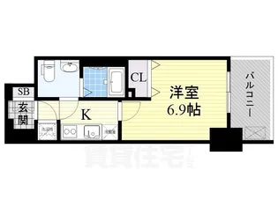 レジュールアッシュ大阪城ノルド【10階】の間取り