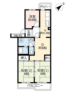 URつくば・並木四丁目【4階】の間取り