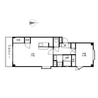 シティパル若宮2番館【1階】の間取り
