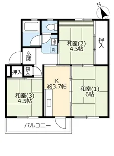 UR新多聞【2階】の間取り