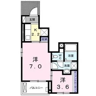 サンライズ日光B【1階】の間取り