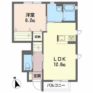 ドエル・サーラB【1階】の間取り