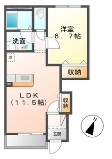 La Vita II(ラヴィータ)【1階】の間取り