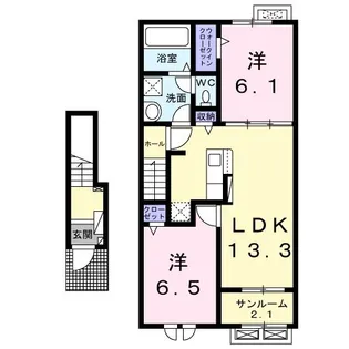 ファルファーラ I【2階】の間取り