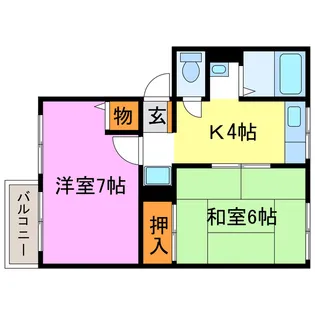 菩提樹ハイツA・B・C【2階】の間取り