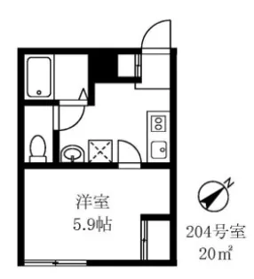 早稲田鶴巻IMAハウス【2階】の間取り