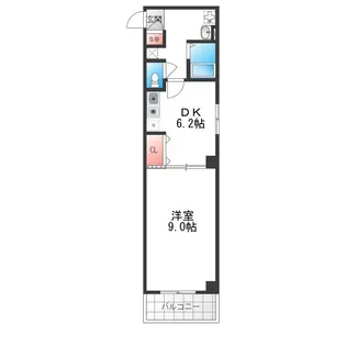 1DKの間取り画像