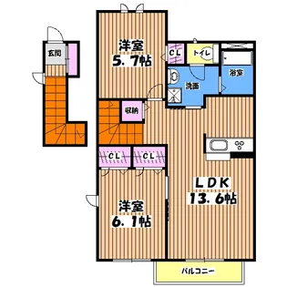 ボヌール【2階】の間取り