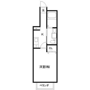 ポミエ旭ヶ丘【1階】の間取り