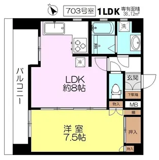 ネクステージ国立4【7階】の間取り