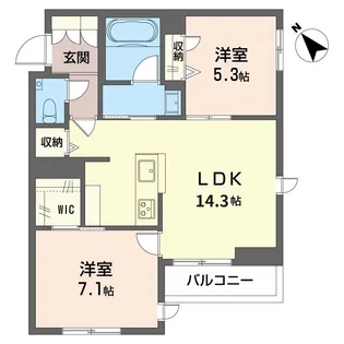ル ヴォワール【2階】の間取り