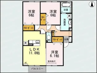 Nagomi(なごみ)B【2階】の間取り