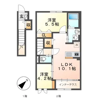 ダイアンサスIII【2階】の間取り
