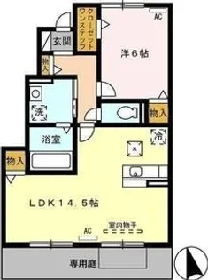 セジュール三松 B【1階】の間取り